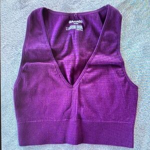Garage Purple Ribbed Women's Top